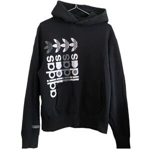 Adidas Black and White Logo Hoodie
